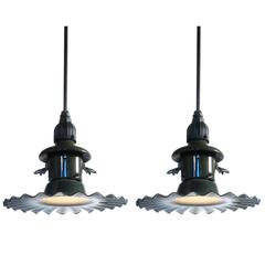 Matching Pair of Radial Wave Street Lamps