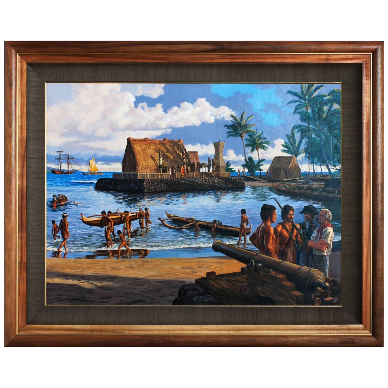 Ahuena Heiau, a Hawaiian Temple by Herb Kawainui Kane For Sale