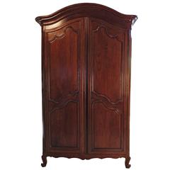 18th Century Louis XIV Fruitwood Chateau Armoire c. 1760