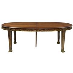 Antique Early 20th Century French Walnut and Ormolu Extending Dining Table