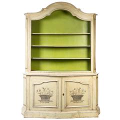 Elegant 19th Century Italian Neoclassical Painted Bookcase