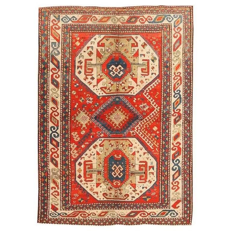 Antique Caucasian Tribal Kazak Rug Or Carpet At 1stdibs Antique Caucasian Tribal Kazak Rug Or Carpet For
