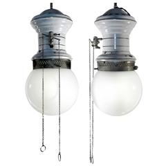 Matching Pair of Electrified Gas Lamps