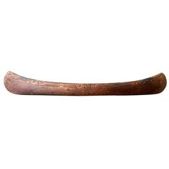 Rare Wood Carved Half Hull Wall Hanging Model of a Canoe, 19th Century