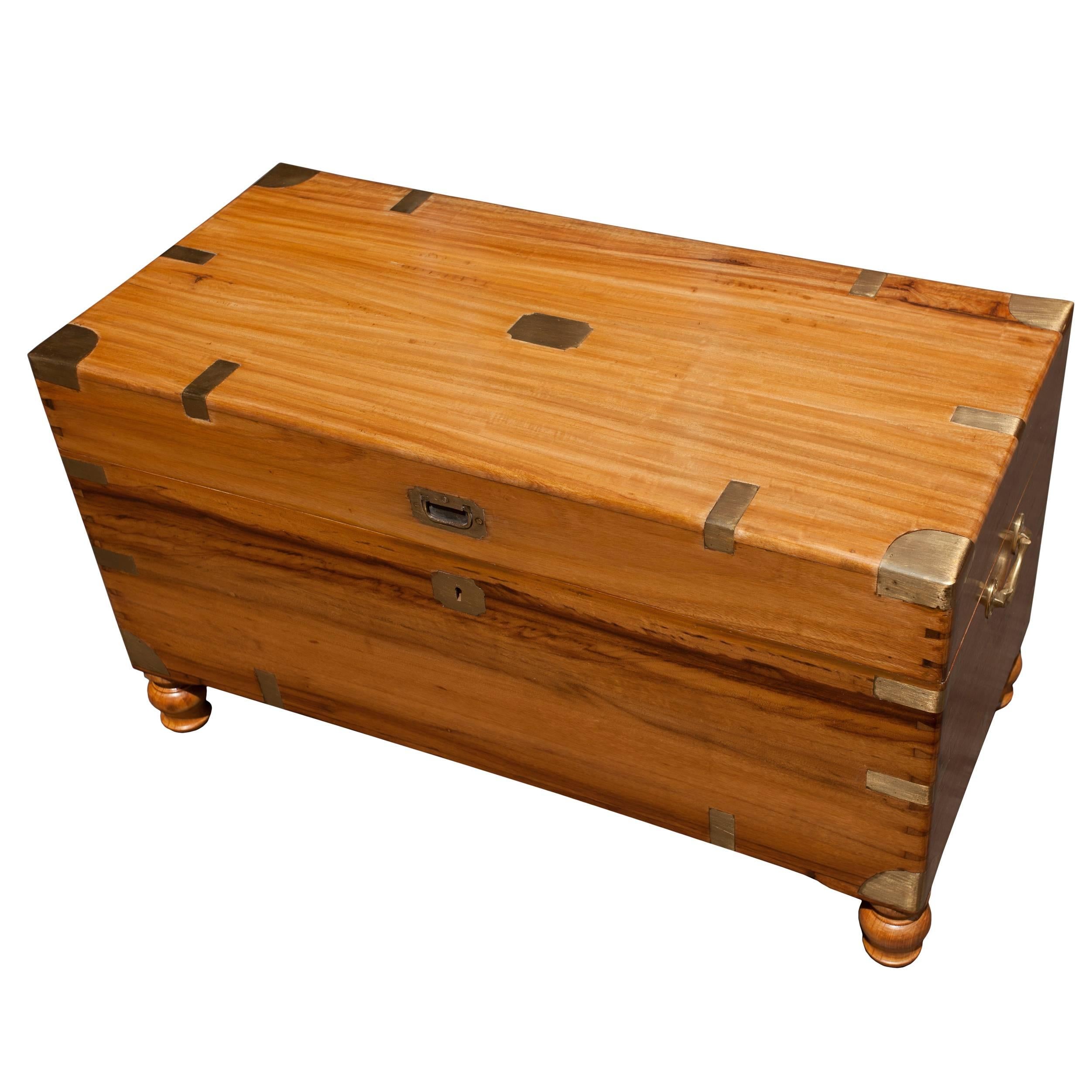 Late 19th Century British Campaign Camphor Wood Sea Chest