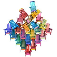"Large Jumble" Adirondack Chair Wall Sculpture by Paul Jacobsen