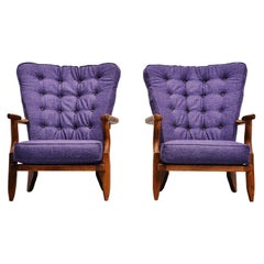 Guillerme et Chambron Lounge Chairs Pair, France, 1955