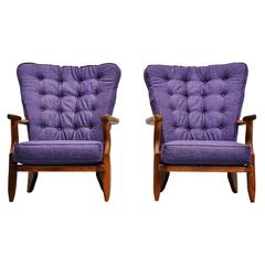 Guillerme et Chambron Lounge Chairs Pair, France, 1955 8
