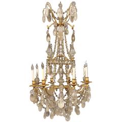 Lovely Late 19th Century Bronze and Rock Crystal Chandelier by Gagneau Frères 2