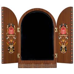 "Bavaria Triptych Mirror" in Marquetry Wood by Studio Job 1