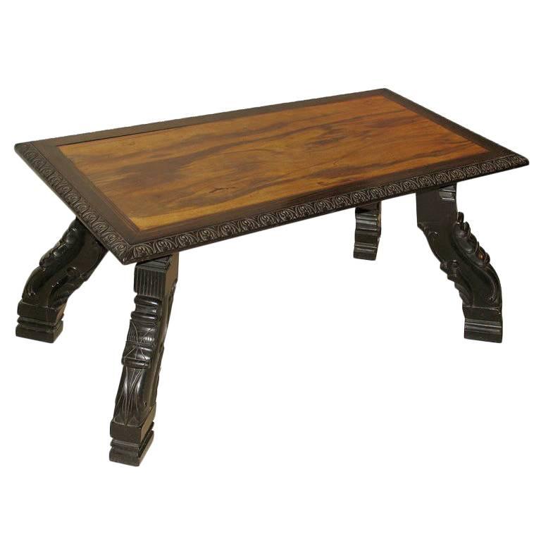 Anglo-Indian Calamander and Ebony Low Table For Sale