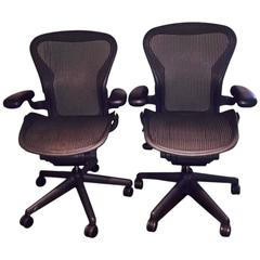 Used Pair of Herman Miller Aeron Ergonomic Chairs