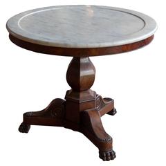Antique French Marble-Topped Gueridon