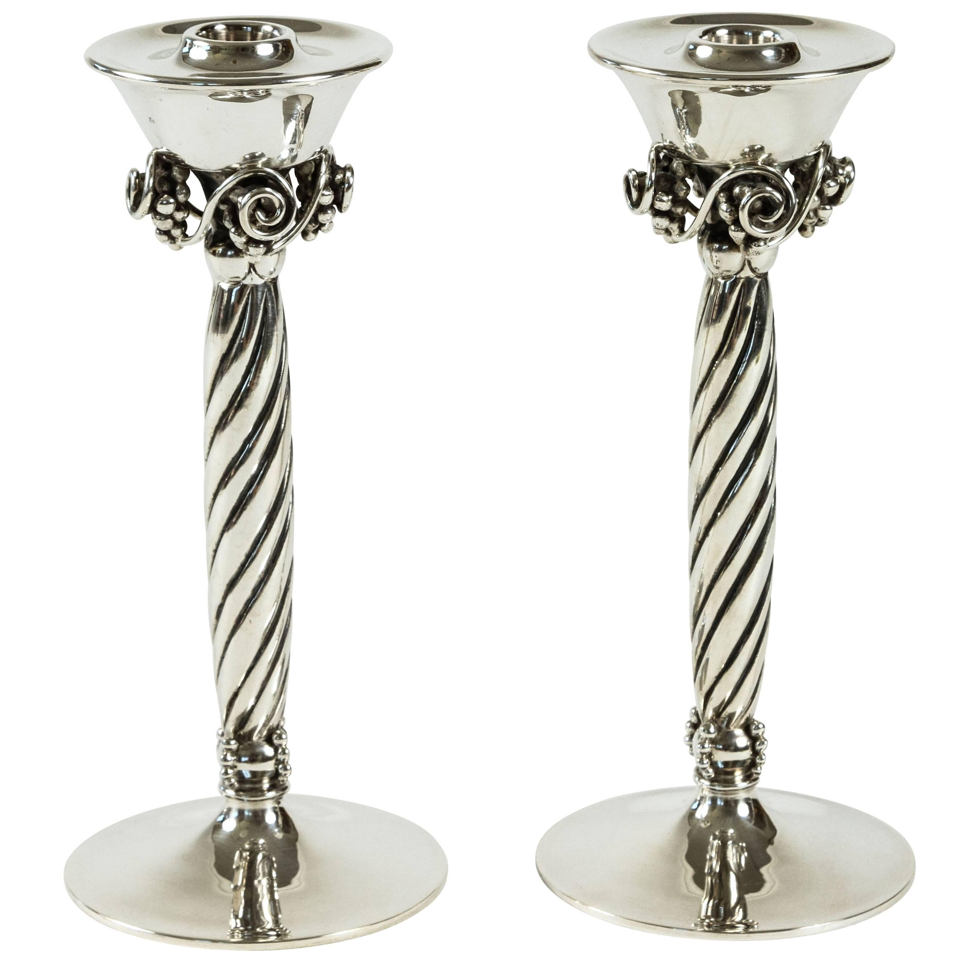 Pair of Sterling Silver Candlesticks by Bernice Goodspeed