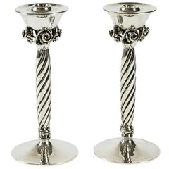 Pair of Sterling Silver Candlesticks by Bernice Goodspeed
