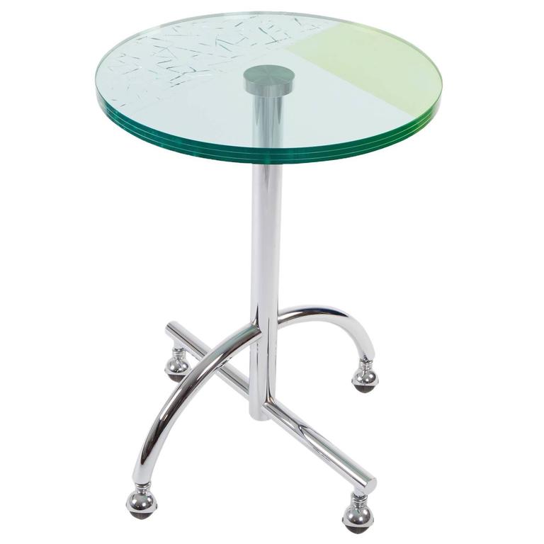 Sally Round Rolling Table By Shiro Kuramata For At 1stdibs Sally Round Rolling Table By Shiro Kuramata For