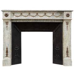 Louis XVI Style Estours Green Marble Fireplace, 19th Century 10