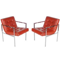 Midcentury Chrome Armchairs by Milo Baughman for Thayer Coggin