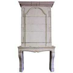 Large 18th Century French Stone En Trumeau Fireplace Chimneypiece