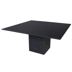 Minimalist Italian Black Granite Pedestal Dining Table