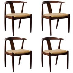 Set of Four Danish Modern Rosewood Chairs by Dyrlund