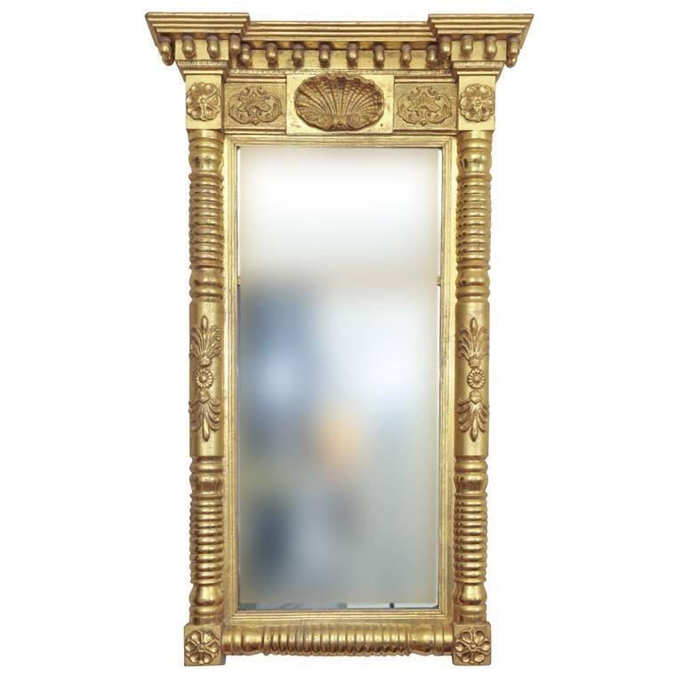 Magnificent Federal Period Water-Gilded Pier Mirror For Sale