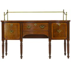 19th Century William IV Mahogany Brass Gallery Sideboard