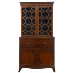 19th Century George III Hepplewhite Design Mahogany Secretaire Bookcase