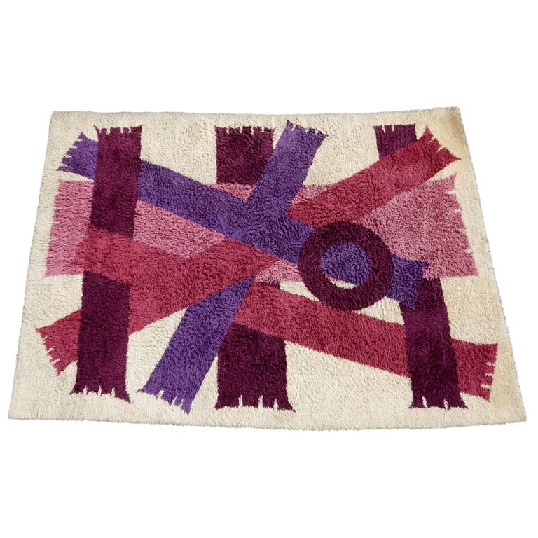 Mid century Danish Modern Scandinavian Ege Rya Wool Rug at 1stDibs