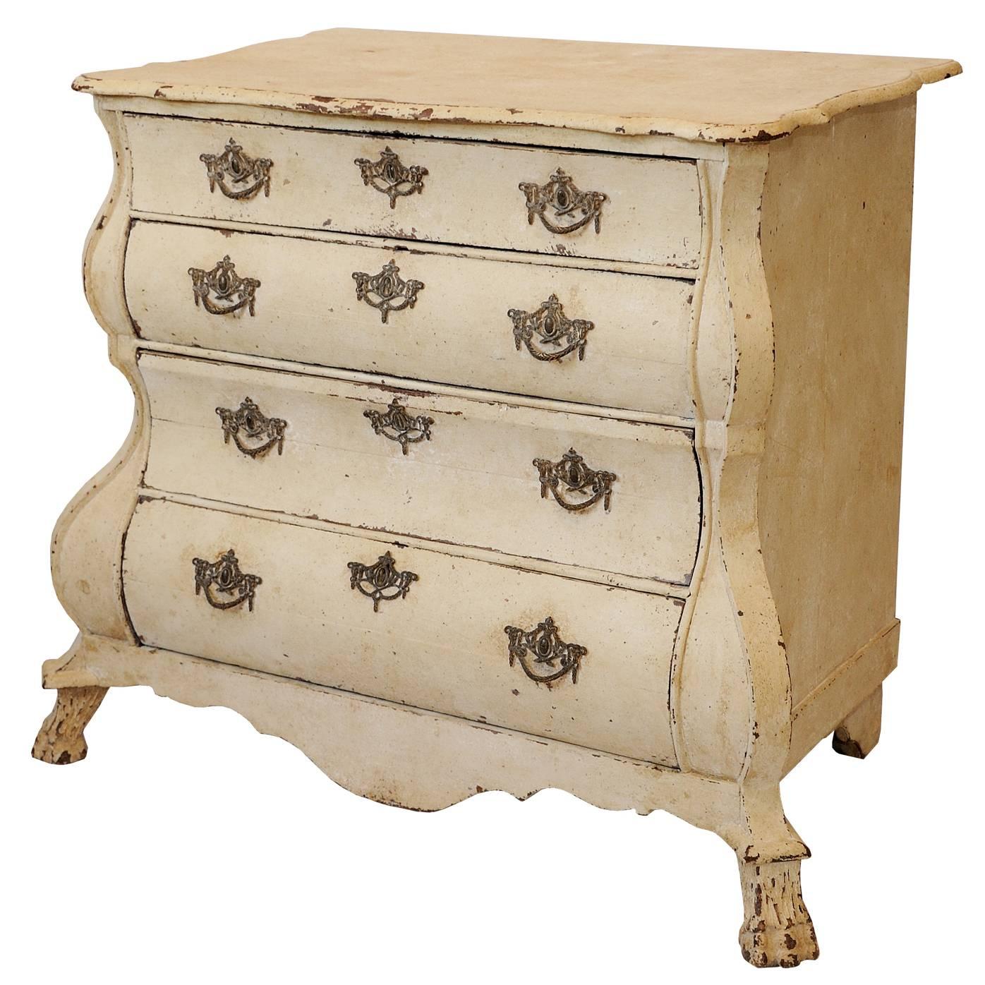 Small Dutch Baroque Oak Painted Commode Chest of Drawers, circa 1760 For Sale