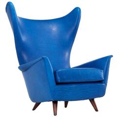 Mid-Century Reupholstered Italian Wingback Chair 12