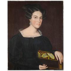 Ammi Phillips "Portrait of a Lady" American, circa 1835 5