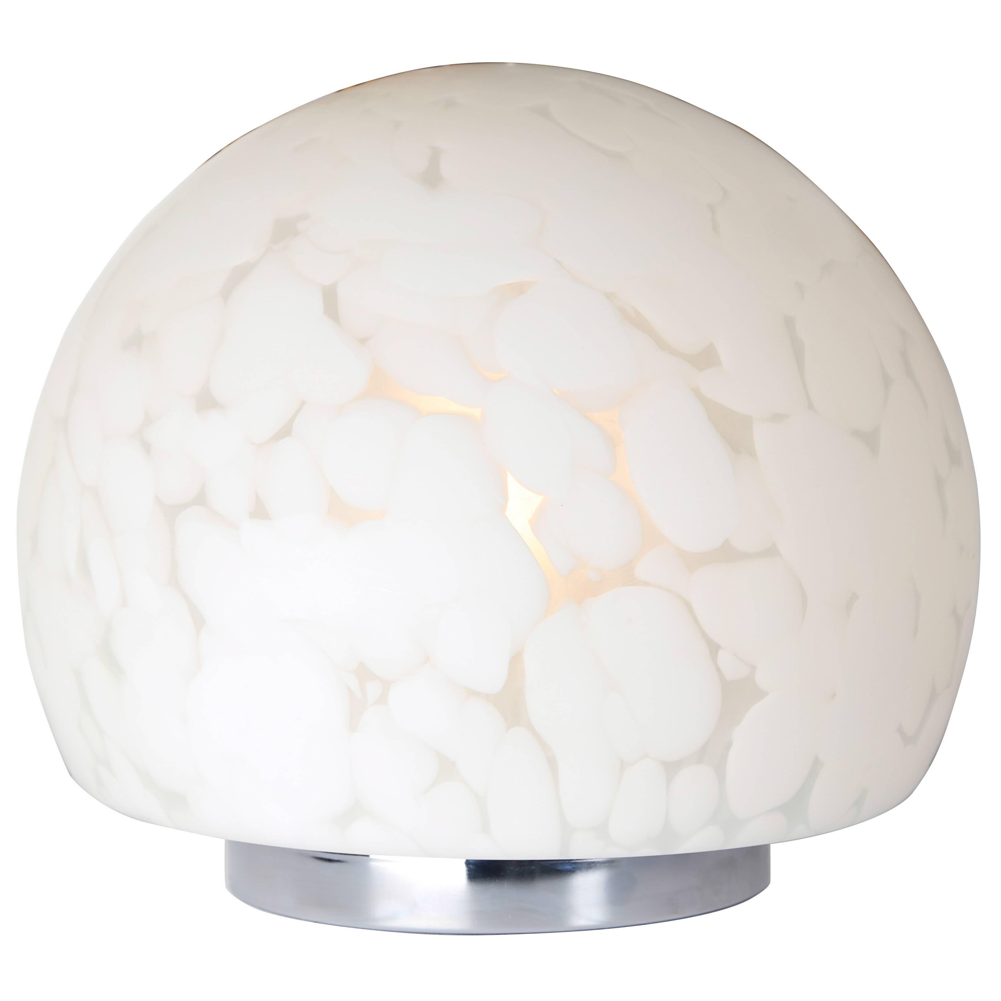 1970s Murano Mottled-Glass Orb Table Lamp