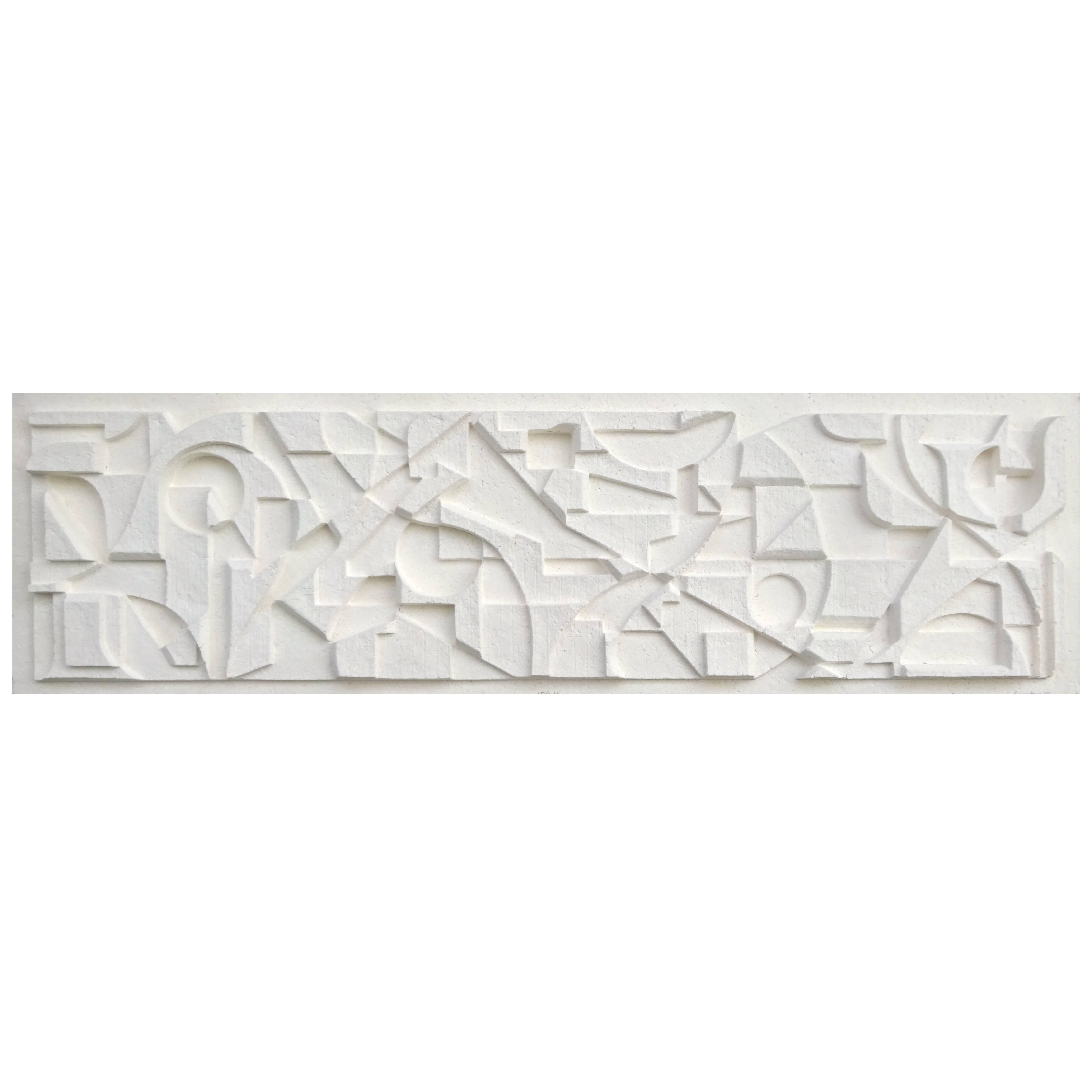 Large Abstract Cast Paper Relief Sculpture, Robert Sanabria, 1982