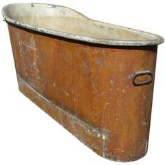 French Empire Faux Bois Copper Bath Tub