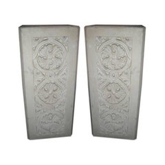 Pair of Plaster Pedestals with Gothic Details 11