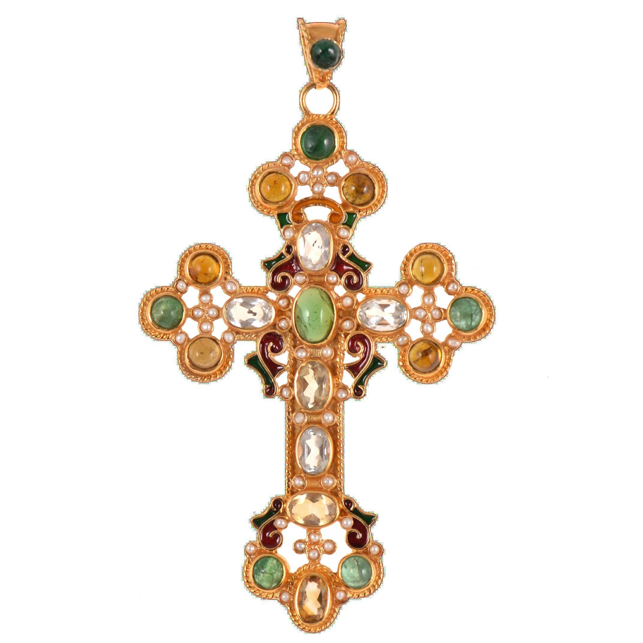Unique Cross Pendant by Diego Percossi Papi For Sale