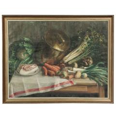 Grand Country French Culinary Oil Painting on Canvas by Julia Rysheuvels