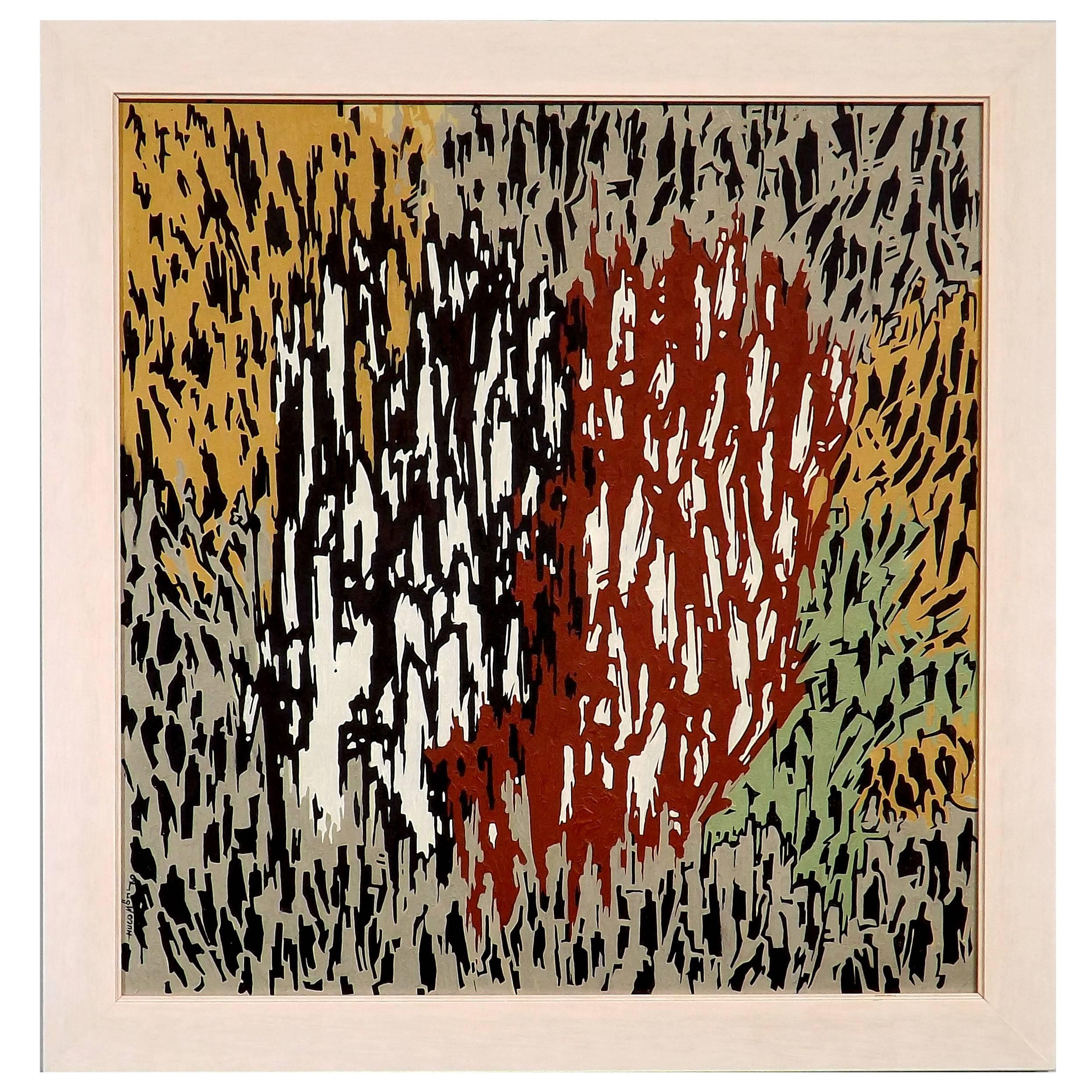Hugo Mohl 'Filigran' Midcentury Abstract Painting, Dated 1960