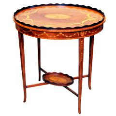 Antique Mahogany Tray-Top Occasional Table