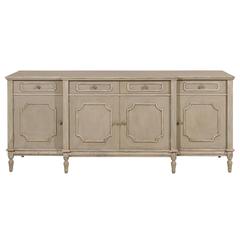 Lovely Painted Wood Breakfront Four-Door Enfilade or Sideboard with Drawers