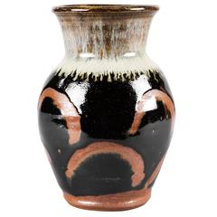 Hamda Shôji. Enameled Sandstone Vase