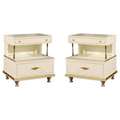 Rare Pair of Modern End Tables or Nightstands by American of Martinsville