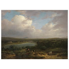 Scottish Oil Painting of Figures in a Landscape by Patrick Nasmyth, 1810