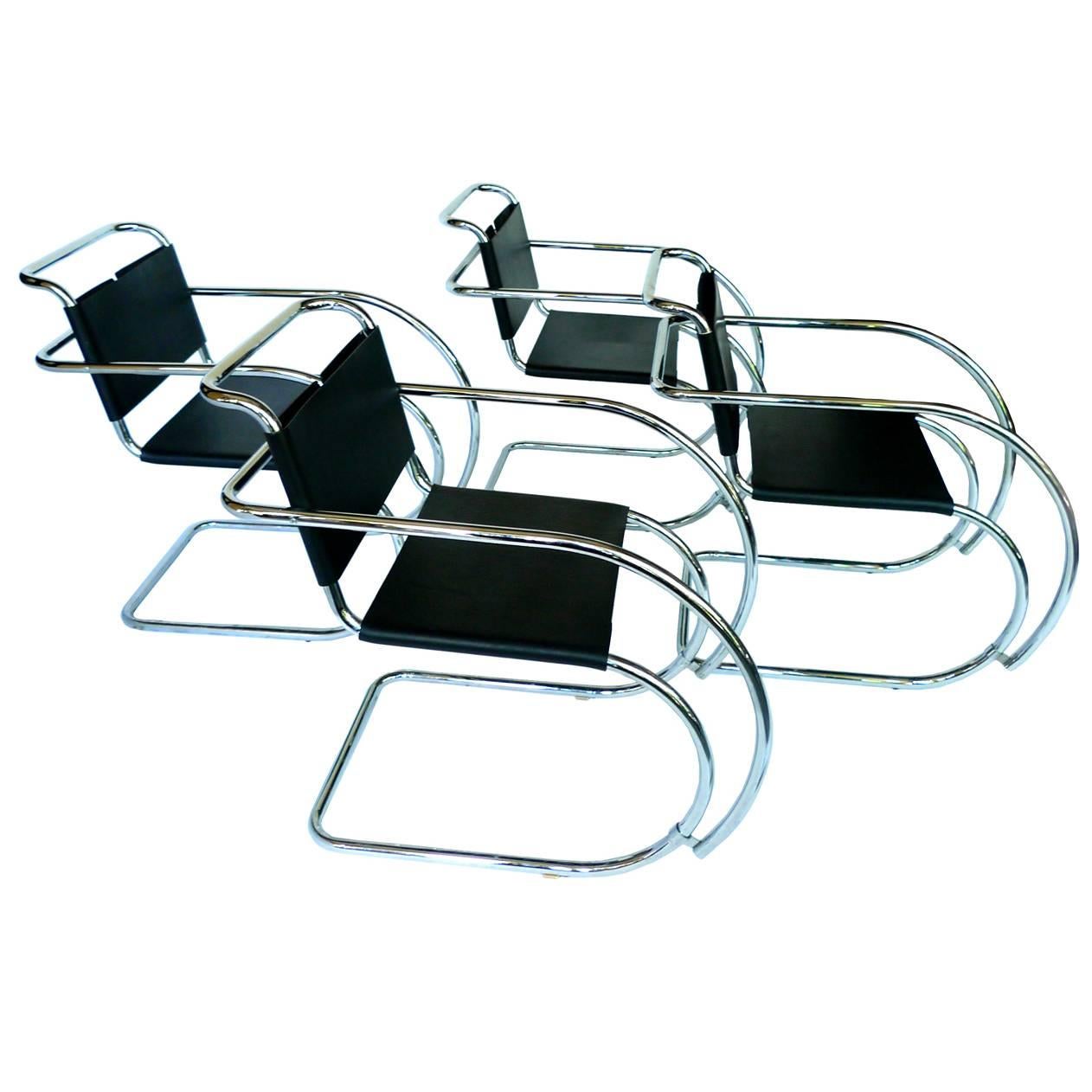 Set of Four Mies van der Rohe "MR" Chairs