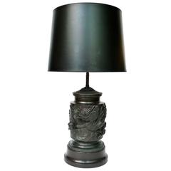 Meiji Bronze Urn Lamp