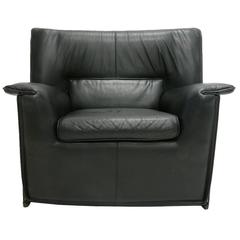 Afra and Tobia Scarpa for B & B Italia Black Leather Lounge Chair 6