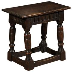 Antique Hand-Carved Joint Stool, circa 1920s