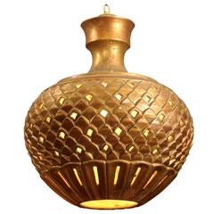 Hollywood Regency Gilt Chandelier 12