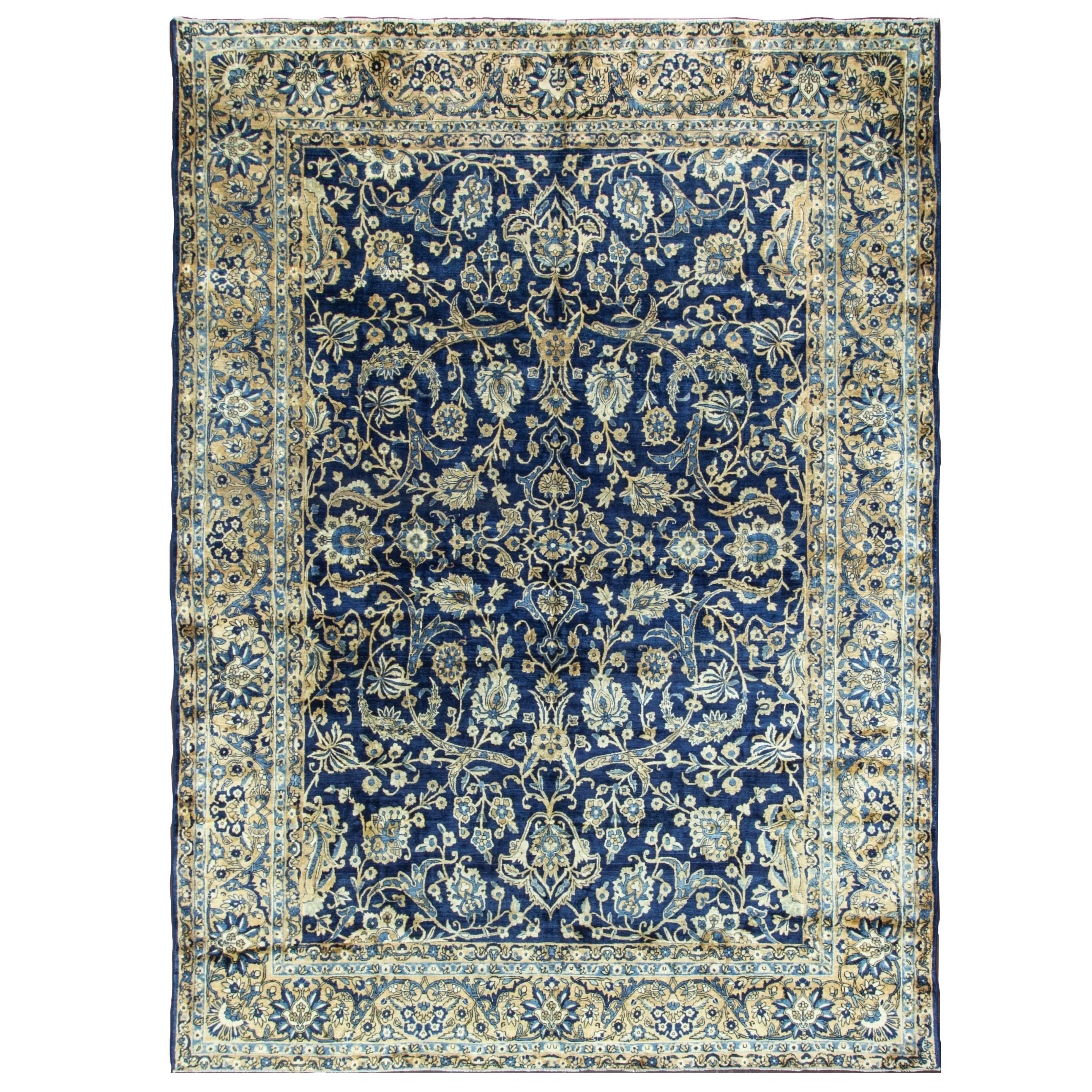 Antique Persian Laver Kerman Carpet, 8'5" x 11'7"
